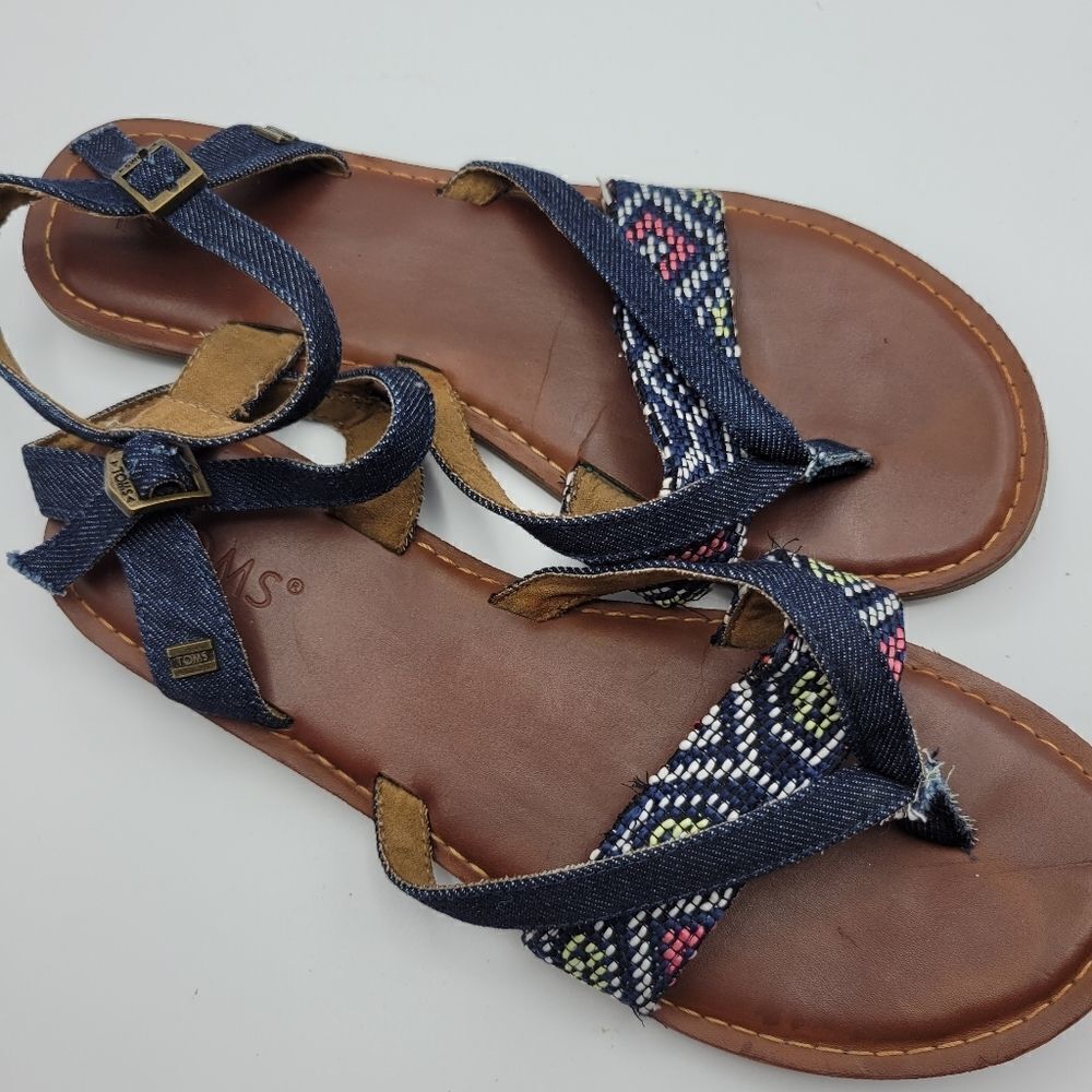 Toms Lexie Denim Thong Sandal 7.5